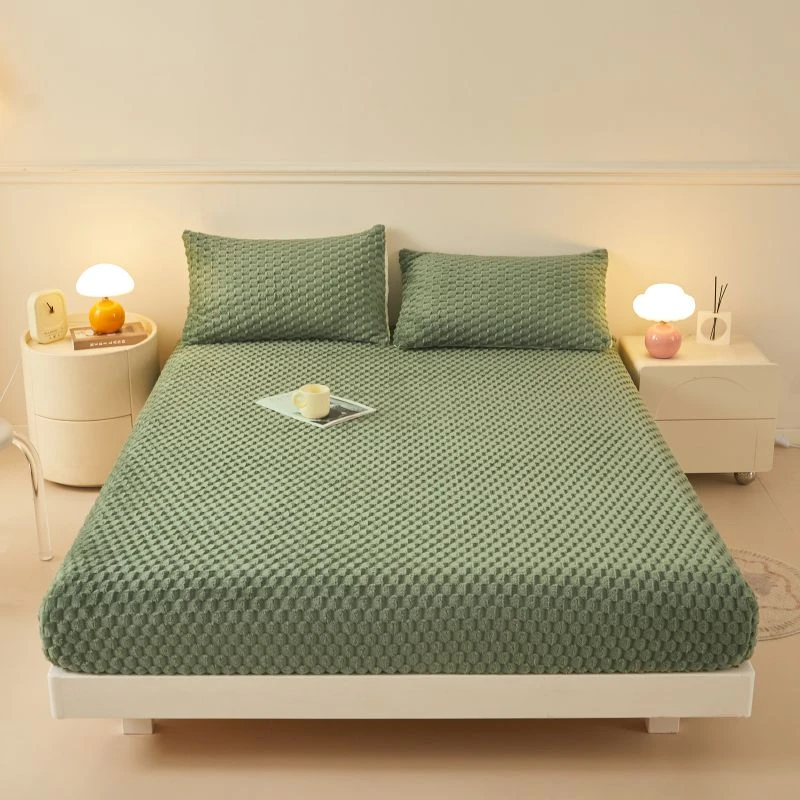 冬季加厚加绒金龟绒纯色单品床笠床上用品金龟绒秋冬款单床笠