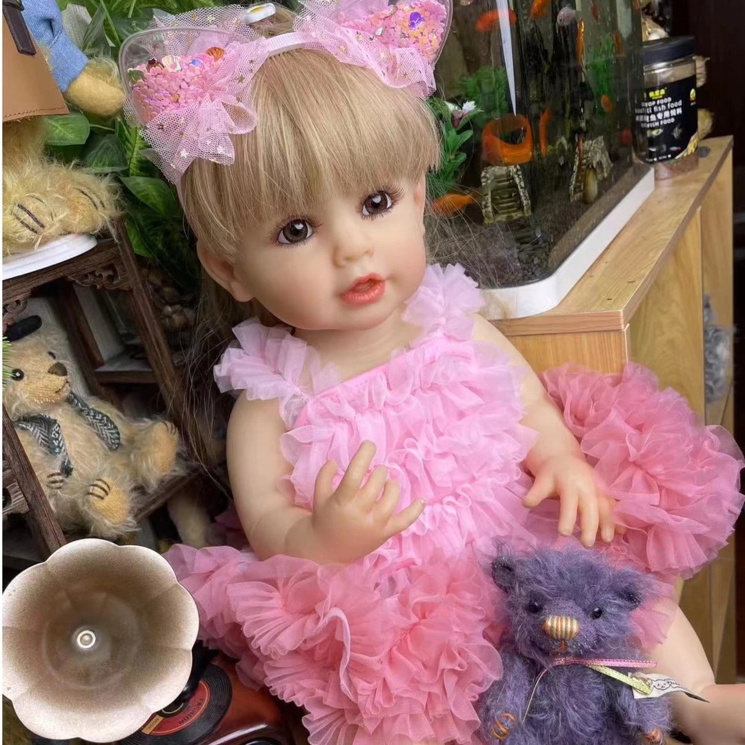 新款彤彤 55CM全胶可入水重生娃娃 漂亮公主 玩具