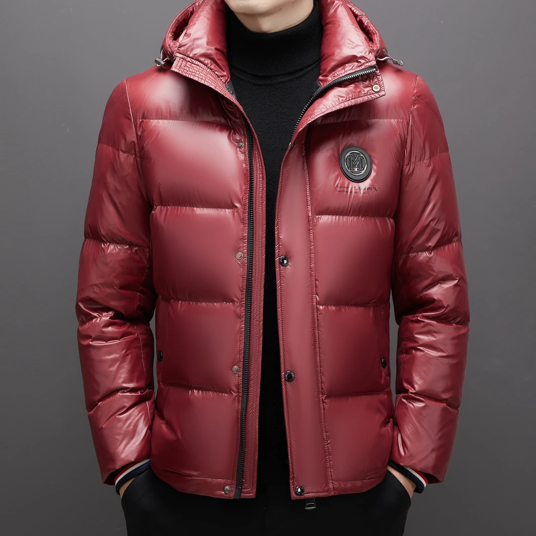 【专柜品质】冬季时尚休闲连帽羽绒服本命年专属红色加厚保暖外套潮