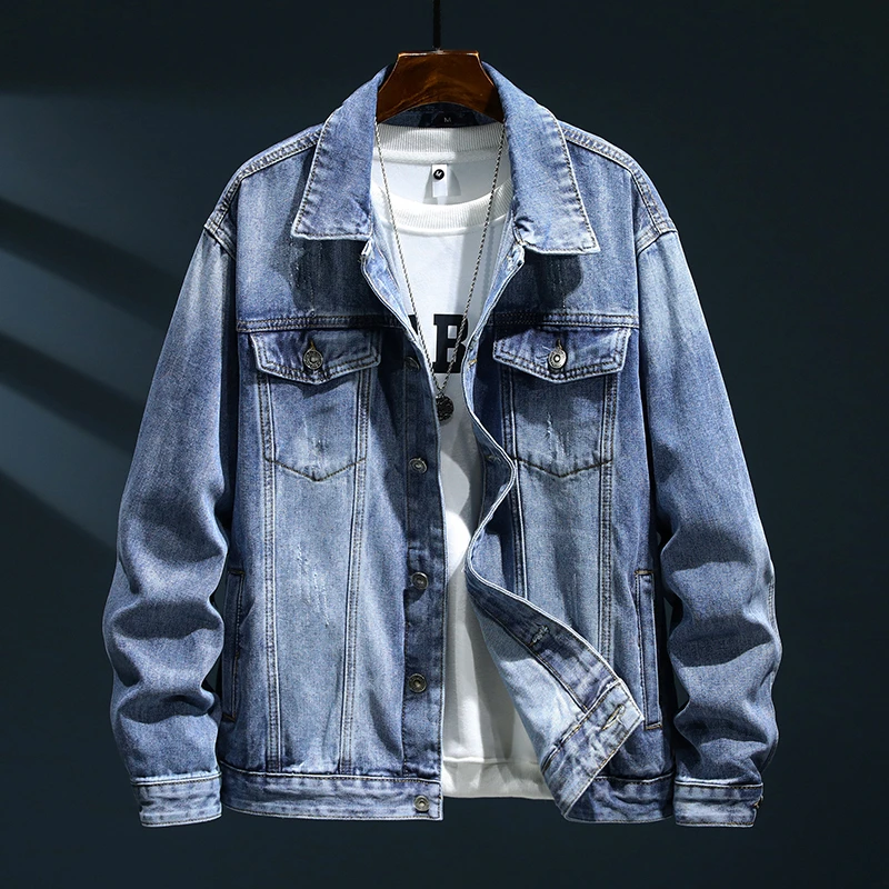 秋季休闲新款百搭男牛仔夹克净版简约水洗男牛仔牛仔外套6031