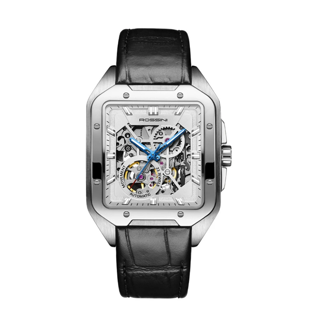 【官方旗舰】罗西尼全镂空【映像师】男表121459方形机械手表
