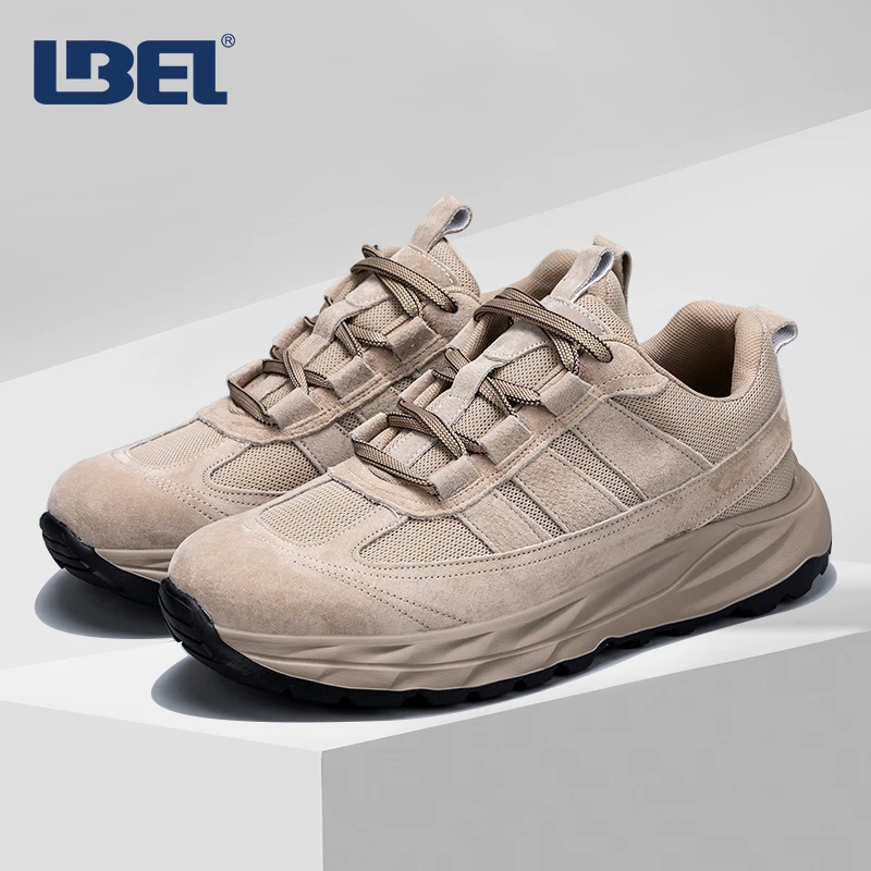 LBEL夏季新款透气网面户外运动休闲鞋男士轻便低帮徒步登山鞋
