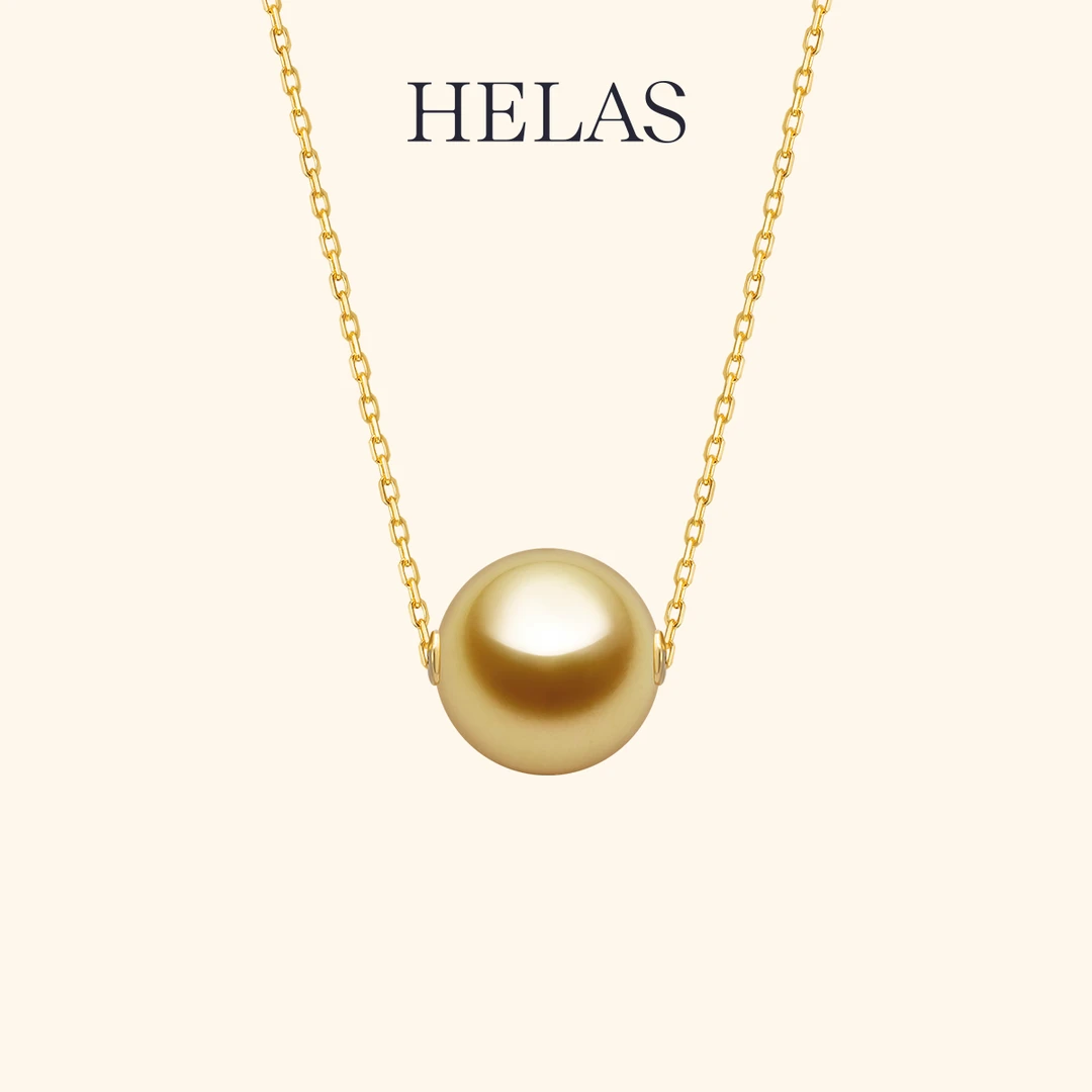 HELAS赫拉Moment系列南洋金珠海水珍珠项链18K金珠宝女路路通吊坠