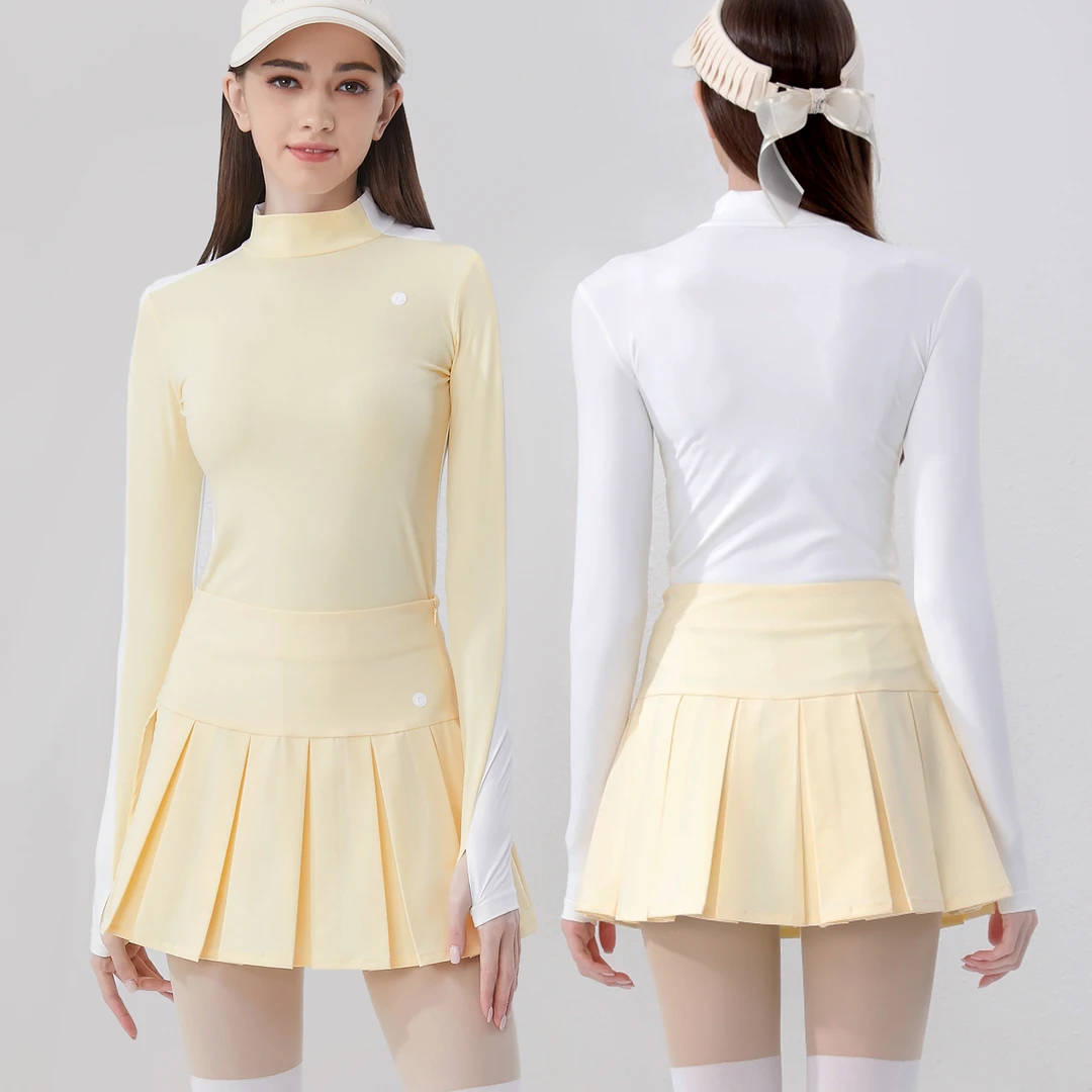 夏季高尔夫长袖套装女士薄款弹力golf网球女装服装女运动上衣女