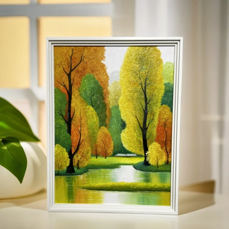 【九炎画坊直播间】60*80 风景  河流 秋天 树 装饰画