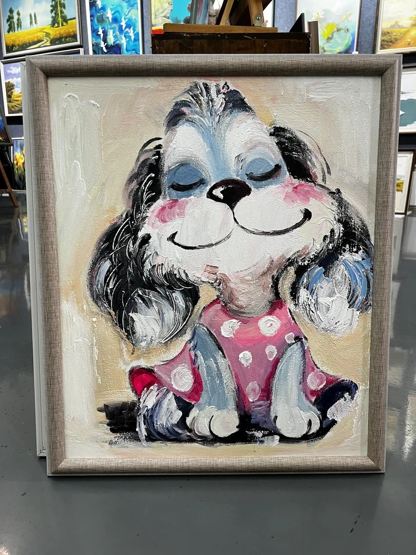 九炎画坊装饰画双十一萌宠系列小狗50*60