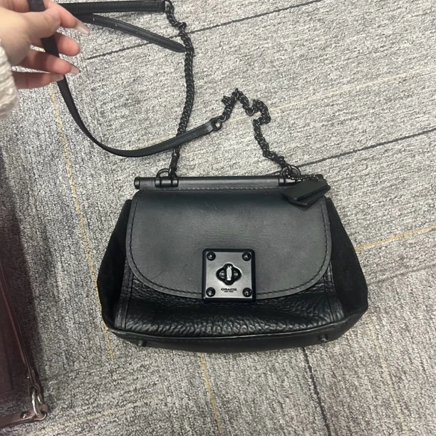 95新 COACH/蔻驰 蔻驰 斜挎 黑黑链条包