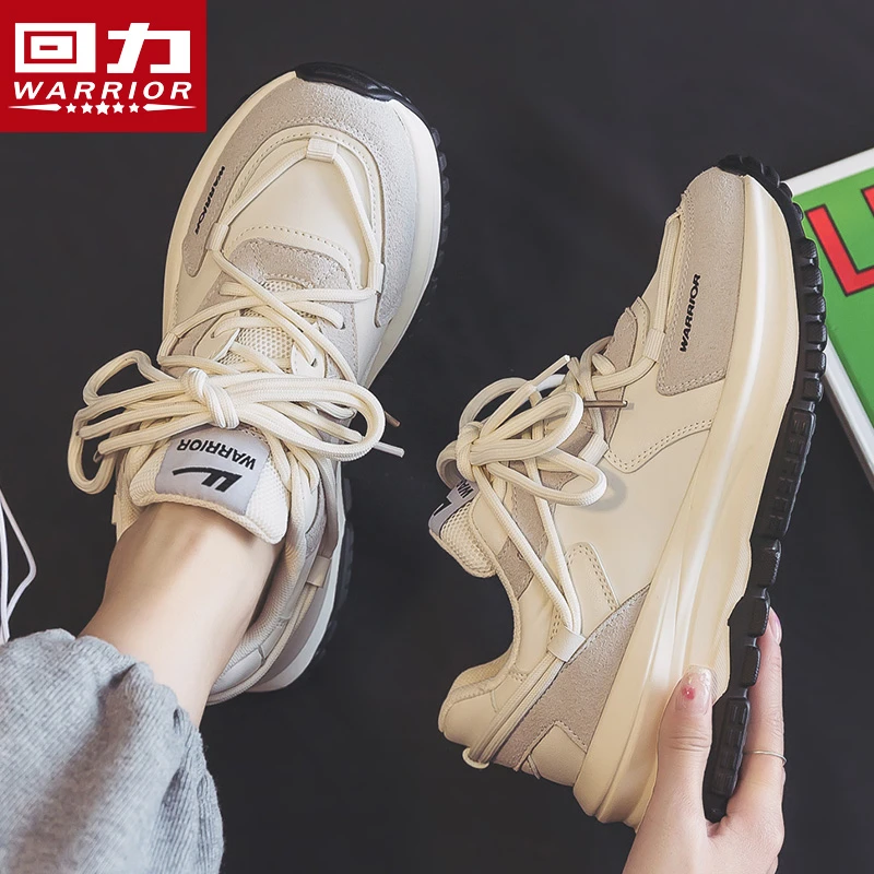 回力女鞋春季新款女鞋时尚运动风拼接撞色增高女士老爹鞋软底0336