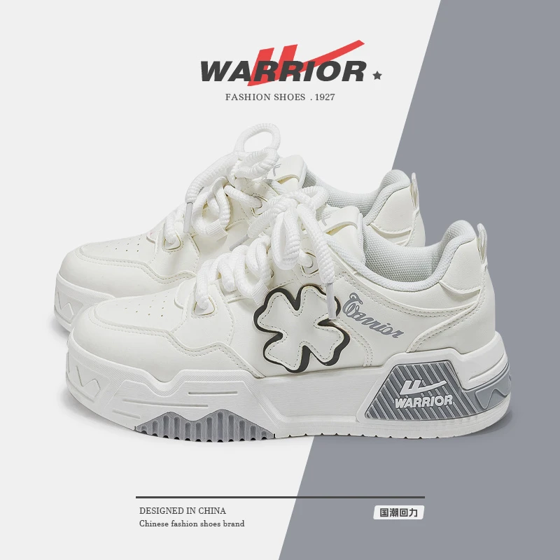 Warrior/回力女鞋加绒板鞋潮流潮鞋子增高百搭小白鞋通勤鞋303