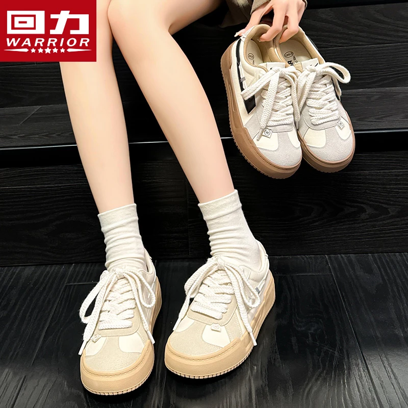 Warrior/回力女鞋秋季新款简约小白鞋学生ins平底帆布鞋板鞋900