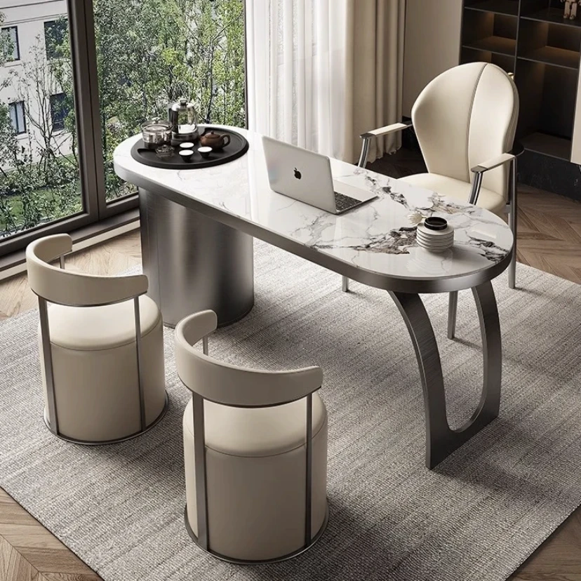 轻奢岩板家用阳台岩板茶桌椅组合办公茶台功夫泡茶桌烧水壶一体桌