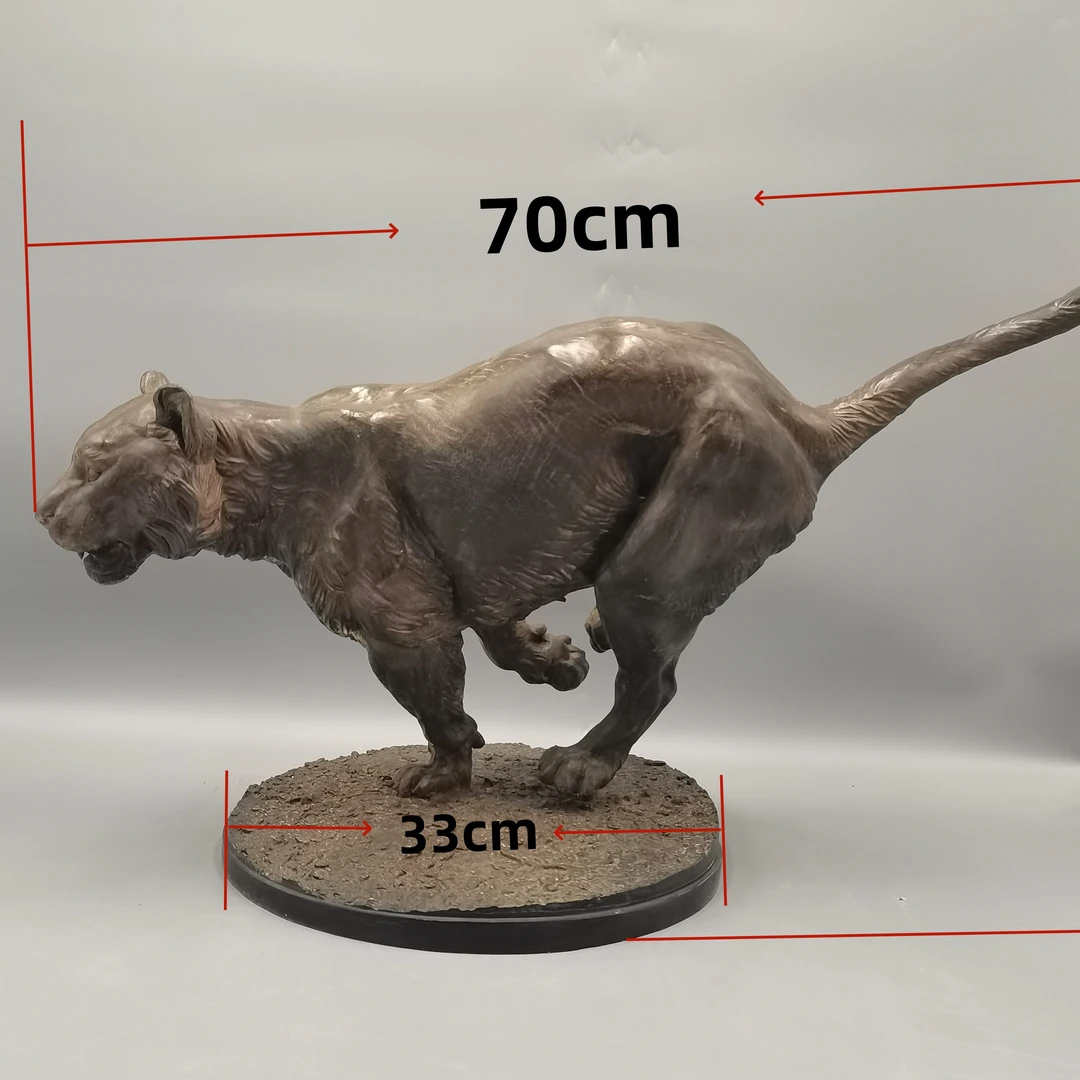 黄铜铸造美洲狮桌面摆件纯手工动物