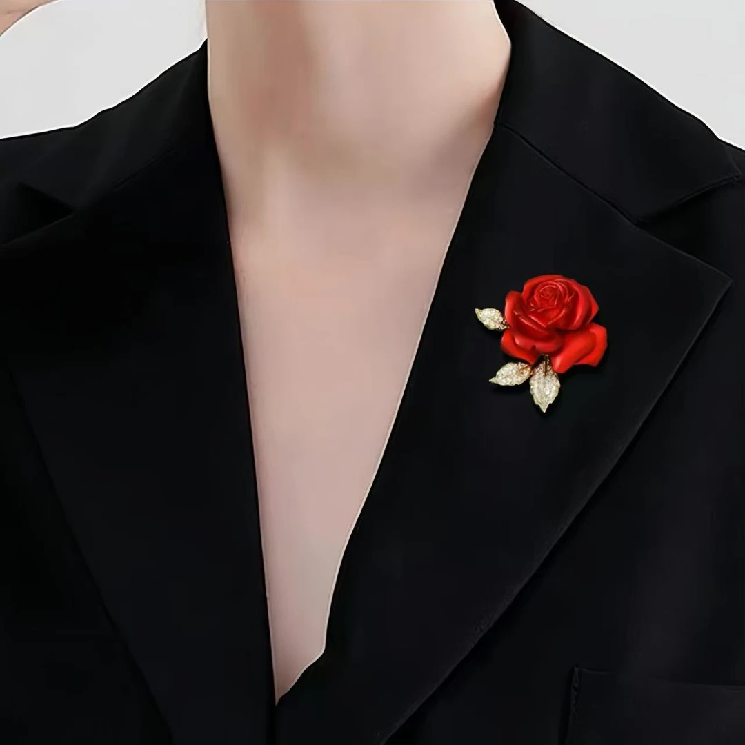 KISS MAX气质玫瑰款百搭胸针（50065）