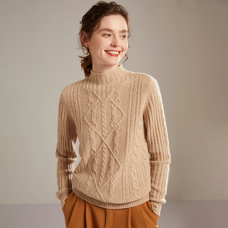 100纯山羊绒重磅加厚半高领打底衫