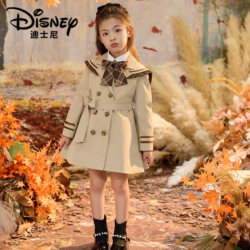 【TQ】Disney/迪士尼女童秋款日常洋气英伦风风衣套装XCE3SZ558