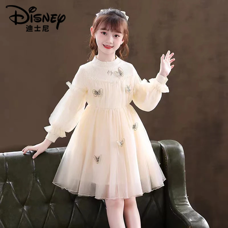 Disney/迪士尼女童春季新款淑女蝴蝶连衣裙XCE1ZQ210①儿童