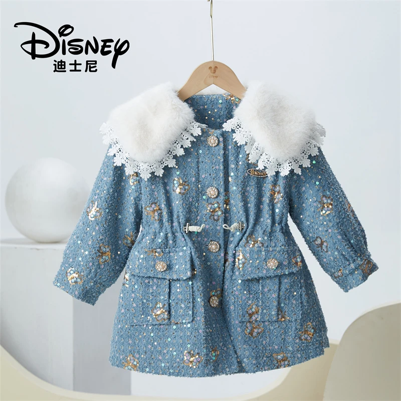 【YKT】Disney/迪士尼女童秋冬亮片蝴蝶牛仔派克服外套XCW4NJ305