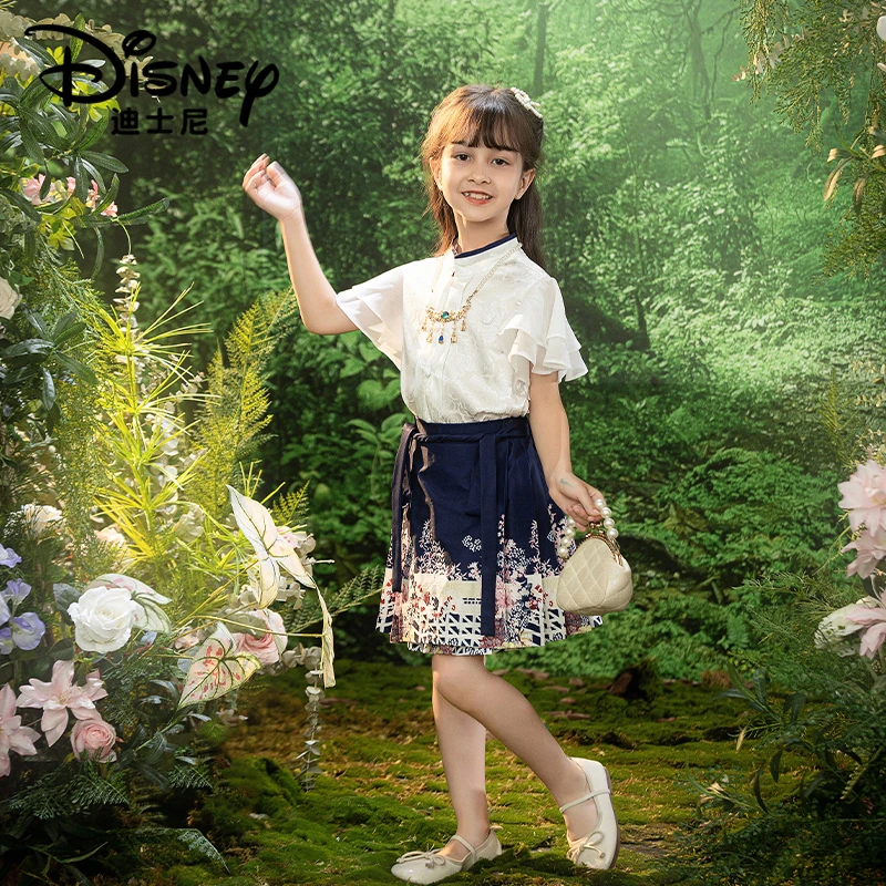【TQ】Disney/迪士尼女童夏季新款国风汉元素套装裙XCE2SZ655汉服