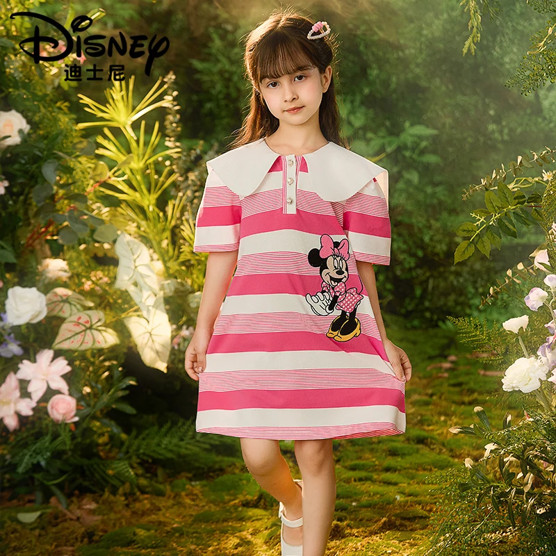 【FF】Disney/迪士尼女童夏新款条纹休闲polo裙XCE2ZT752