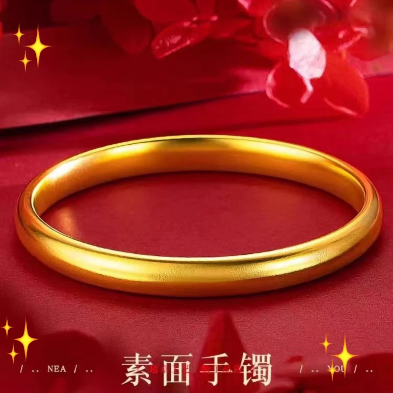 铜合金手镯 【7N精品】细沙古法素圈闭口手镯百搭时尚实心传承经典