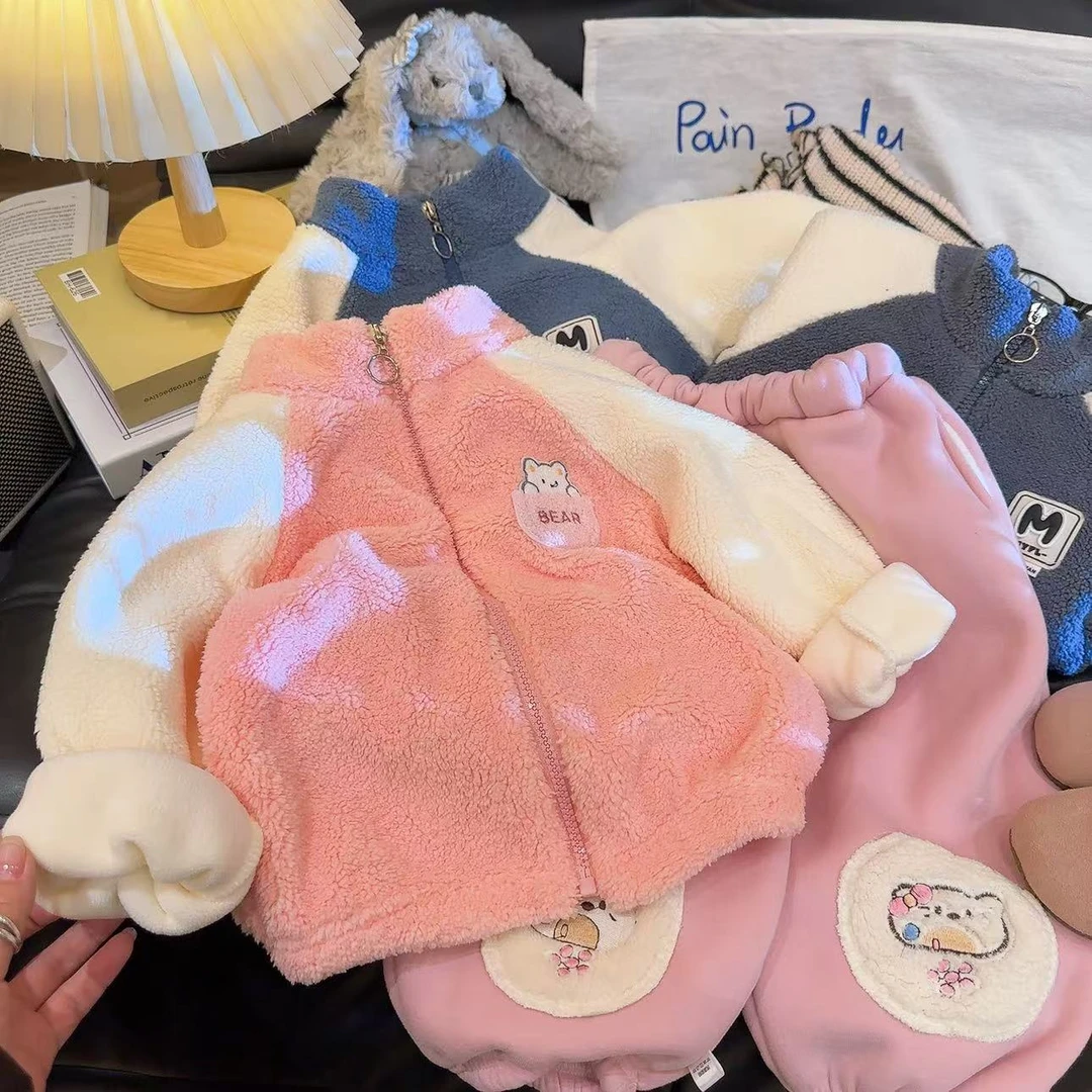 儿童冬季新款加绒加厚外套男女童外穿保暖上衣宝宝时尚穿搭童装88