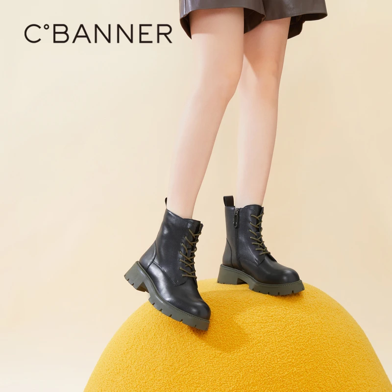 CB冬季牛皮马丁靴系带时尚休闲靴子 A22560503