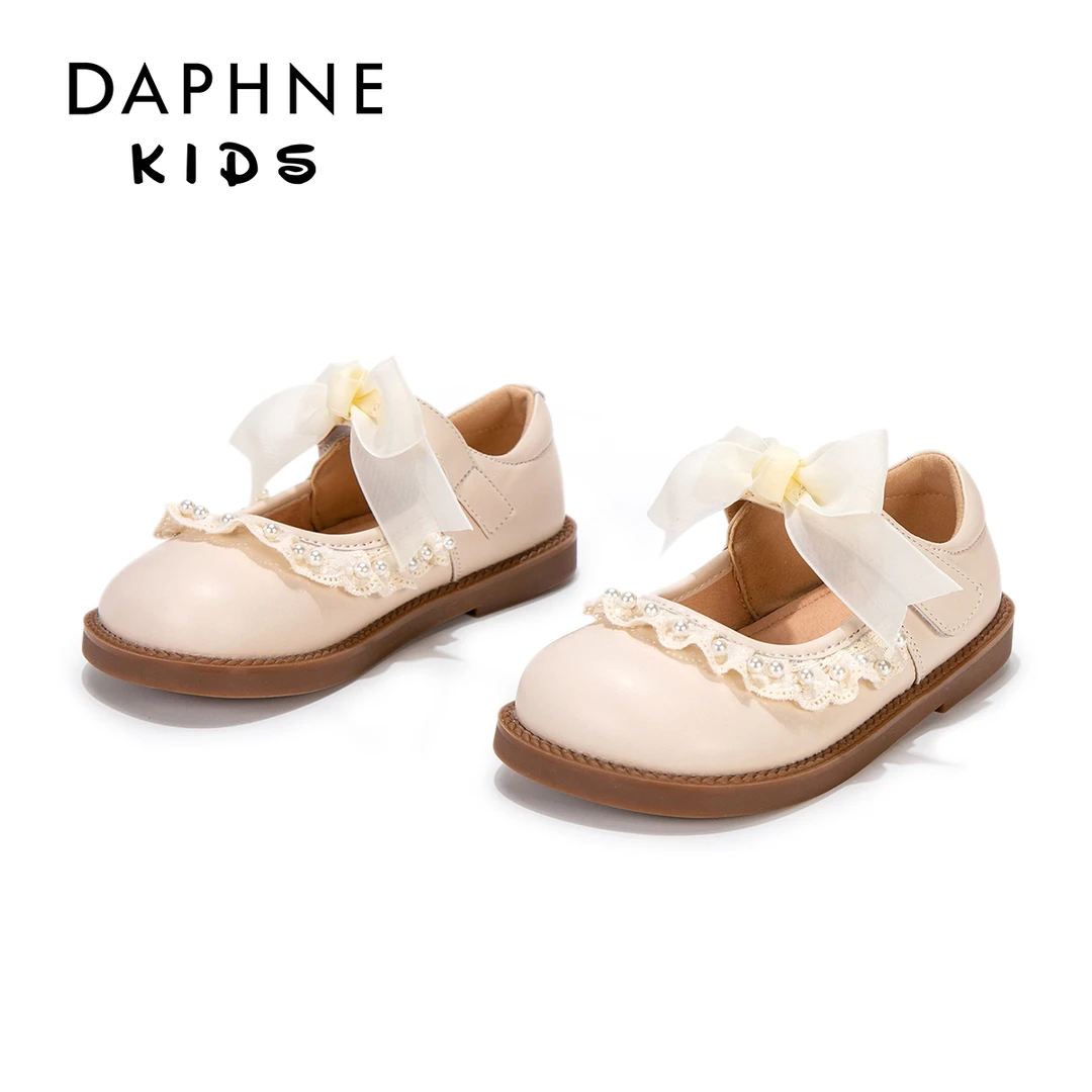 达芙妮Daphne儿童2024年秋季新款儿童黑色软底小皮鞋