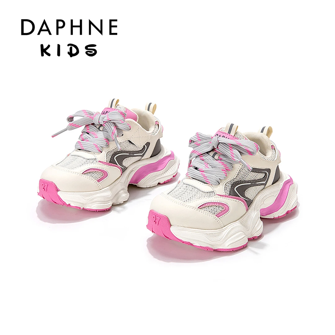 达芙妮Daphne童鞋2024年夏季时尚百搭运动鞋中大童透气网面老爹鞋