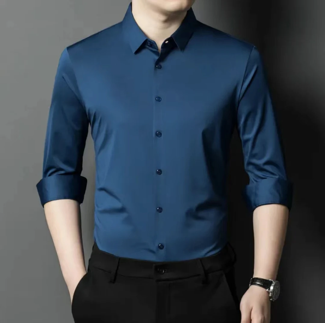 【600-799】男士长袖衬衫轻奢透气吸湿休闲衬衣翻领商务时尚