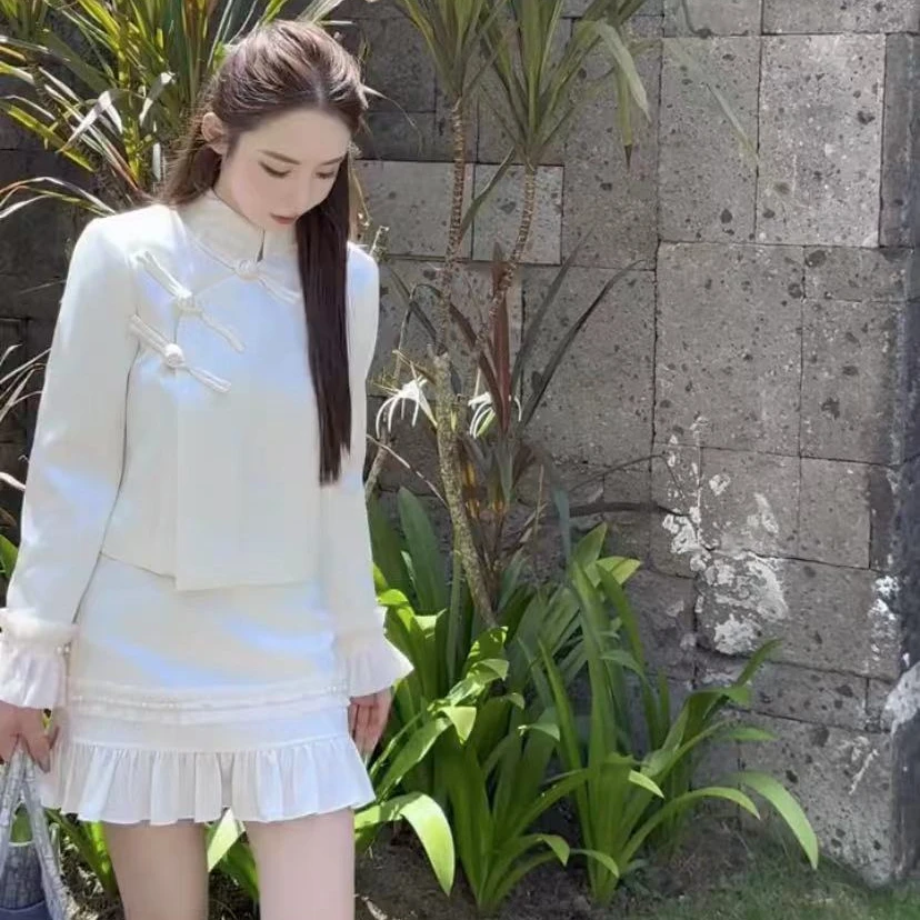 CC.Studio【汀花疏影】2024小众春季新款新中式百搭短裙