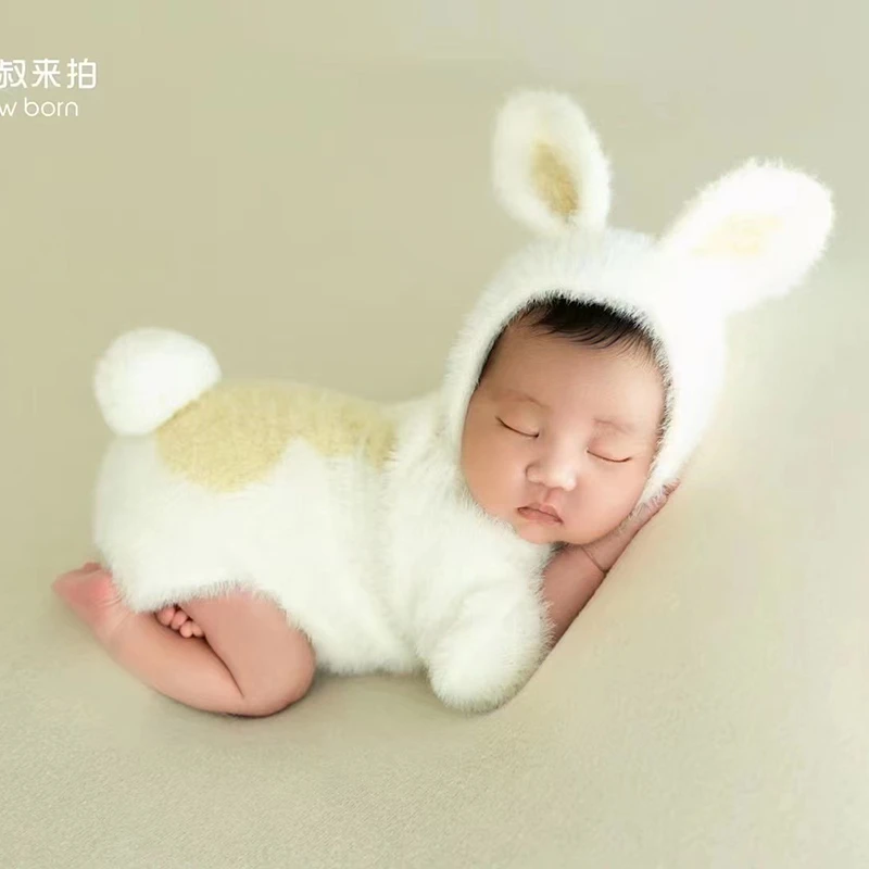 兔年兔子满月拍照道具新生儿摄影衣服婴儿宝宝月子照上门派服装