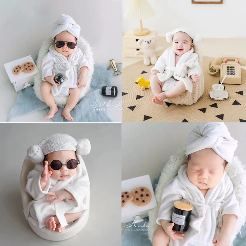 新生儿摄影道具满月百天婴儿满月照拍摄服装服饰宝宝拍照服装浴袍