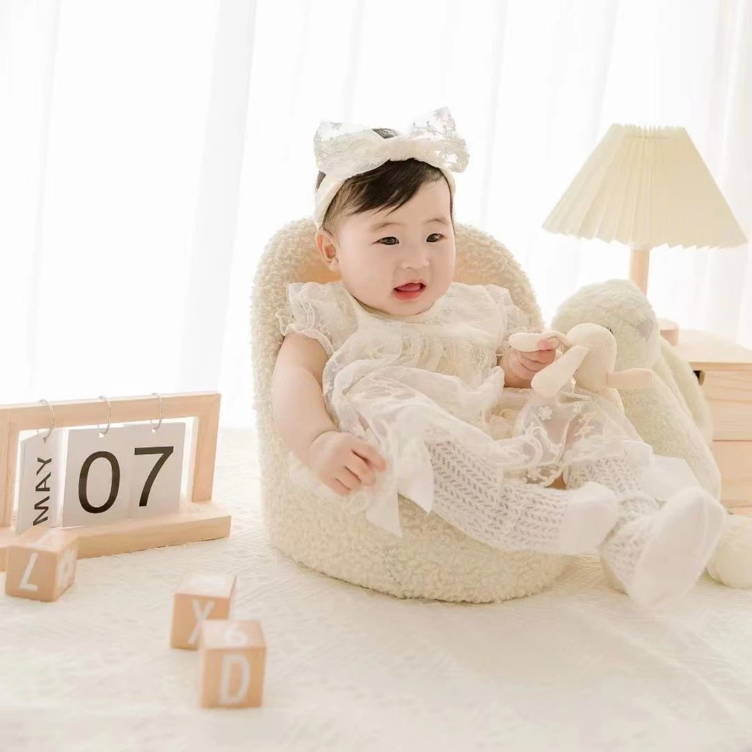 哈七ins简约风风公主纱裙百天周岁婴儿拍摄儿童摄影道具