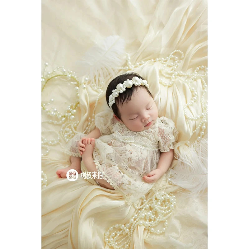 新生儿摄影衣服蕾丝裙子女孩月子照满月照婴儿宝宝百天照拍摄服装