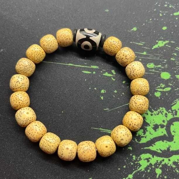 原生态黄金籽星月菩提海南料无脱脂单圈手串