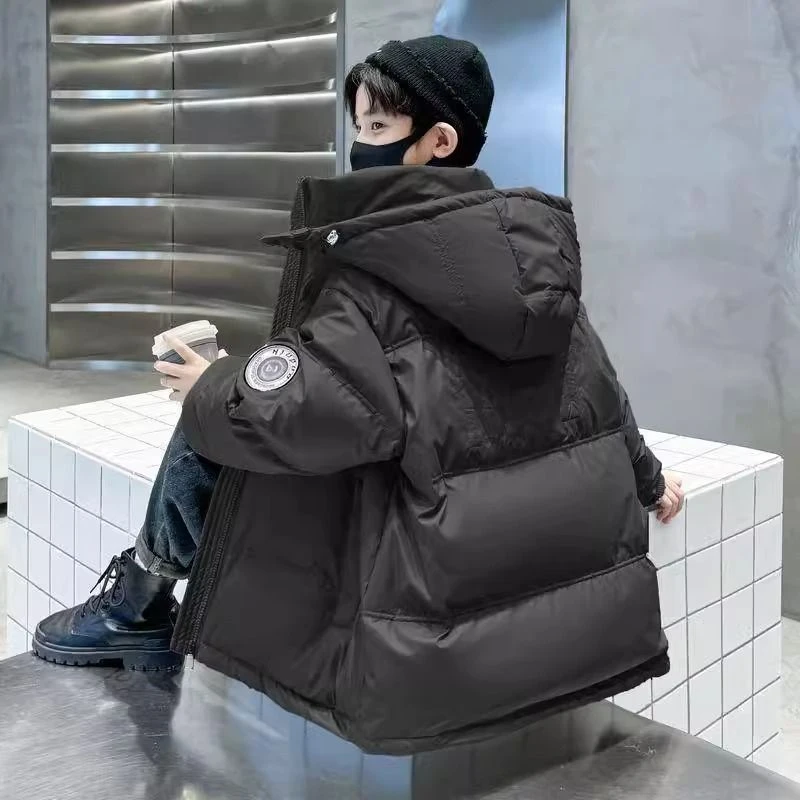 【巨洋气过冬棉服】男童红色棉服冬季中大童加厚2025新款加厚棉服