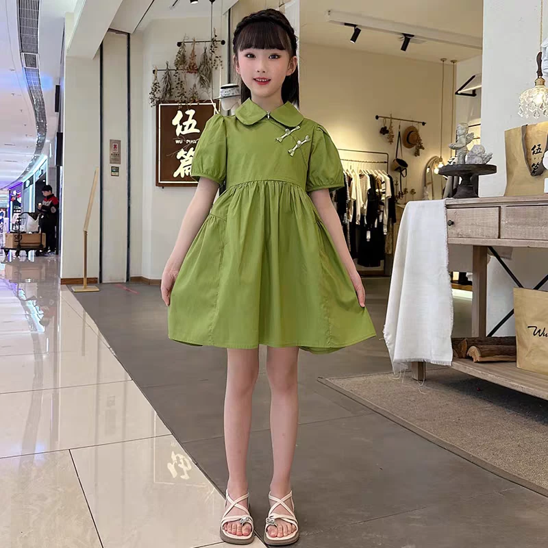 1282女童连衣裙新款显瘦气质时尚洋气休闲拼接设计师款裙子夏季