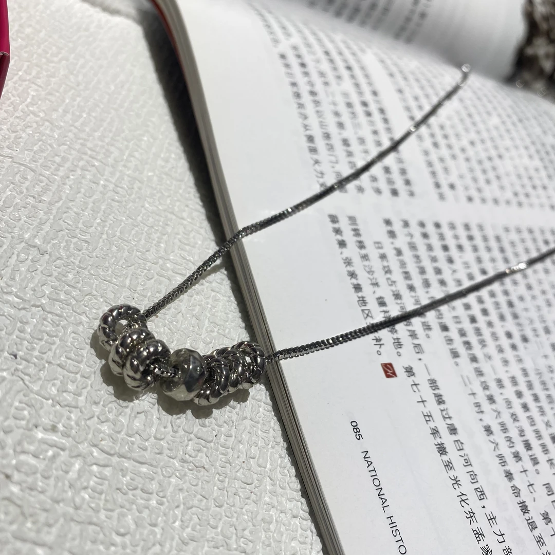 锌合金项链 双11复古轻奢设计毛衣链项链个性潮流项链经典款银色