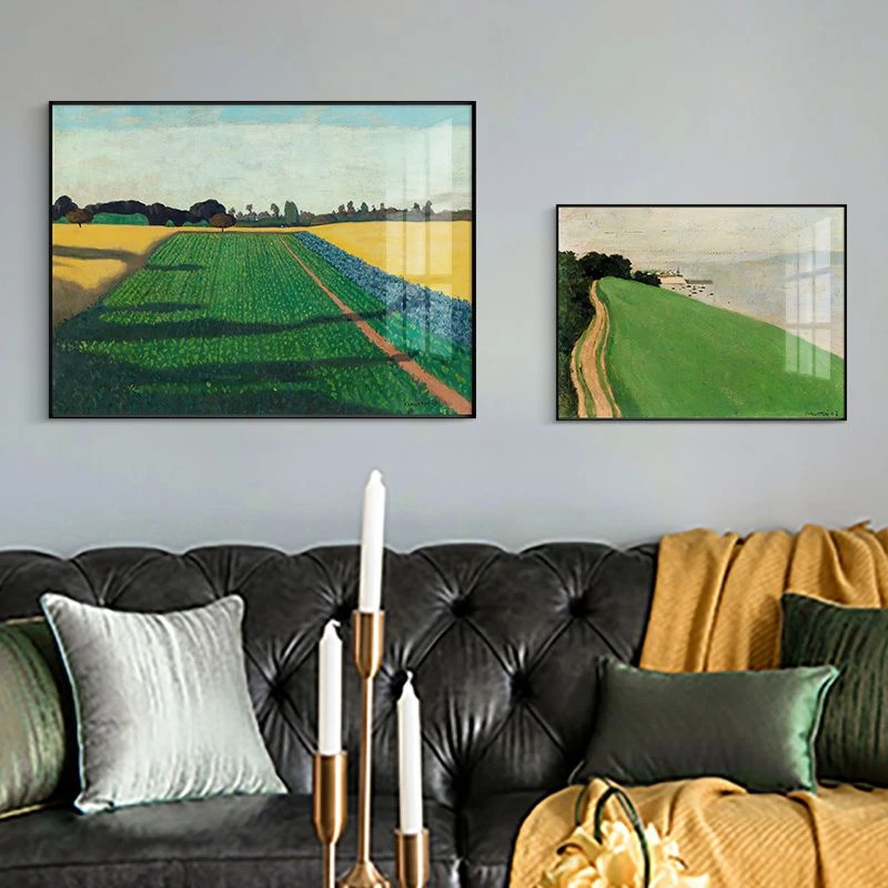 北欧瑞士画家风景画小众复古客厅装饰画餐厅壁画玄关走廊墙面挂画