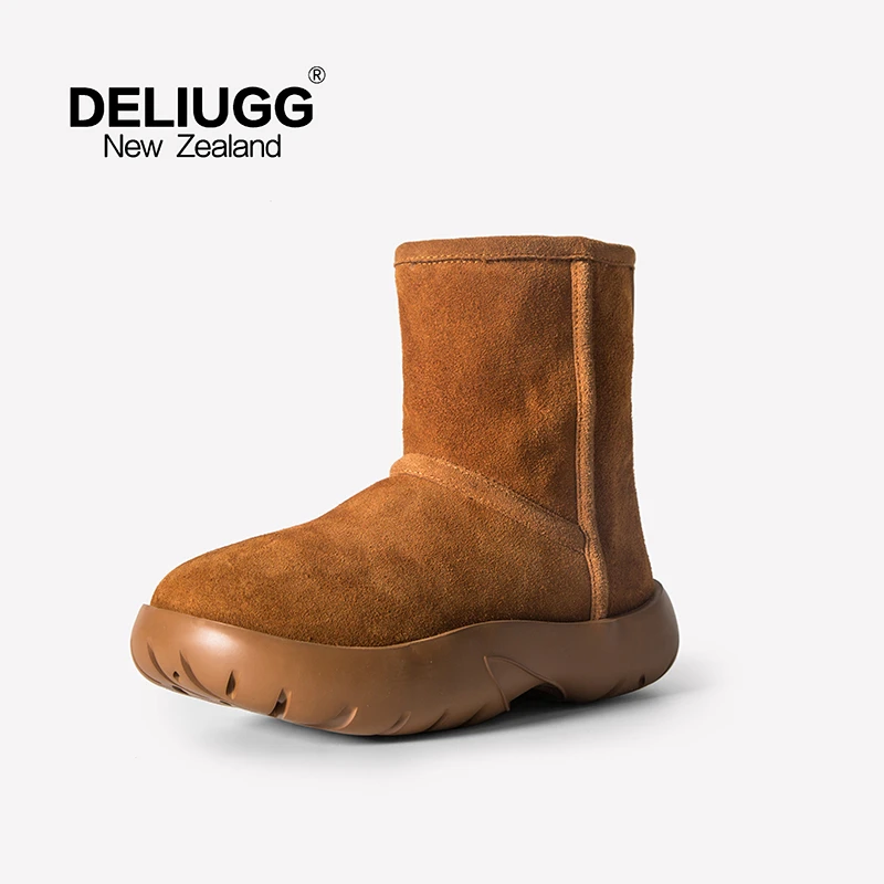 DELIUGG2023圆头纯色舒适时尚休闲厚底雪地靴202321X