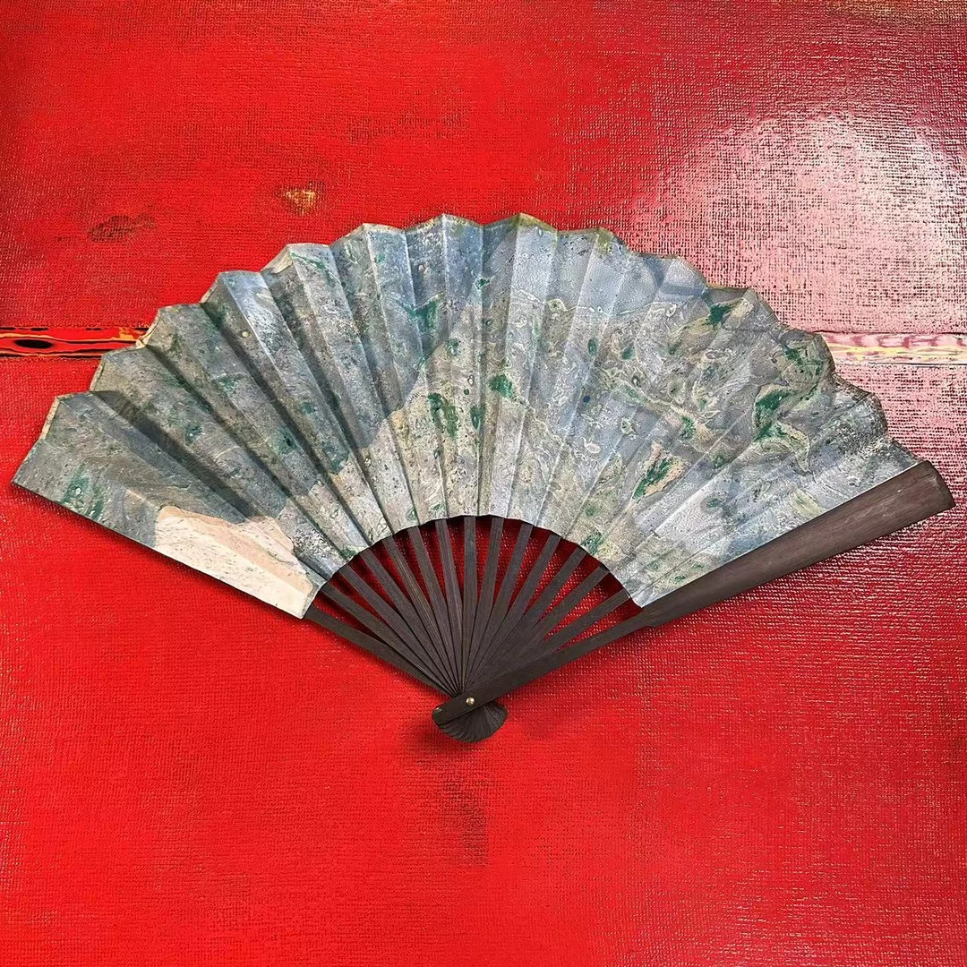 非遗工艺大漆飘漆折扇