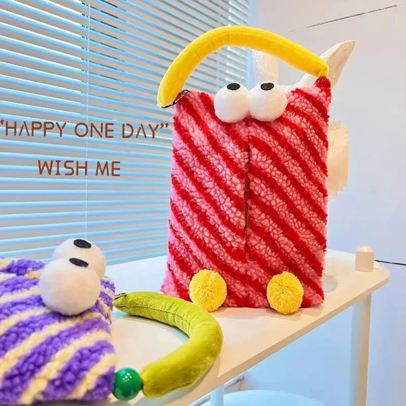 卡套可爱小怪兽卡通纸抽挂袋居家车载纸巾盒创意纸巾袋车内挂式