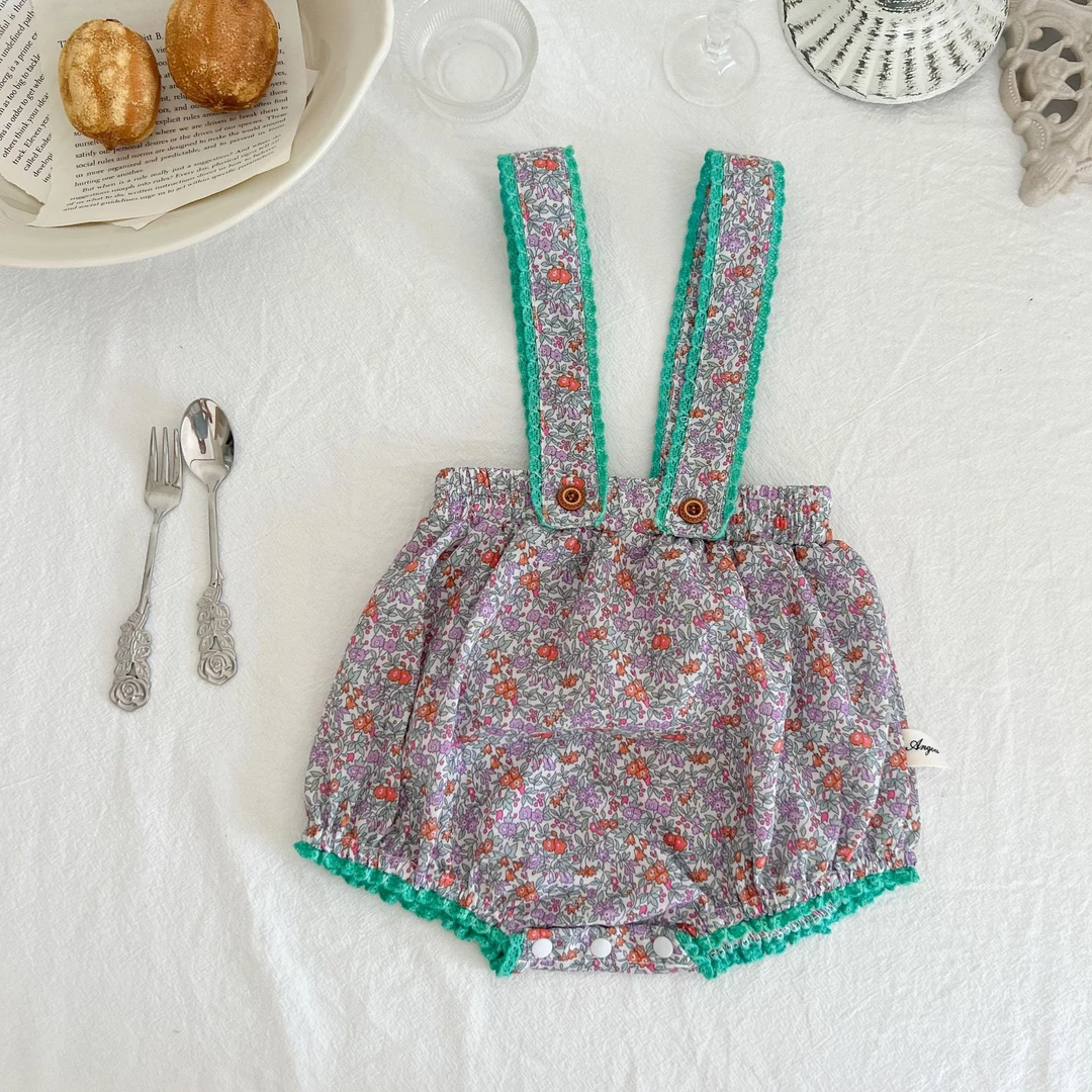 萱妈家【福利款】碎花背带哈衣 223H19