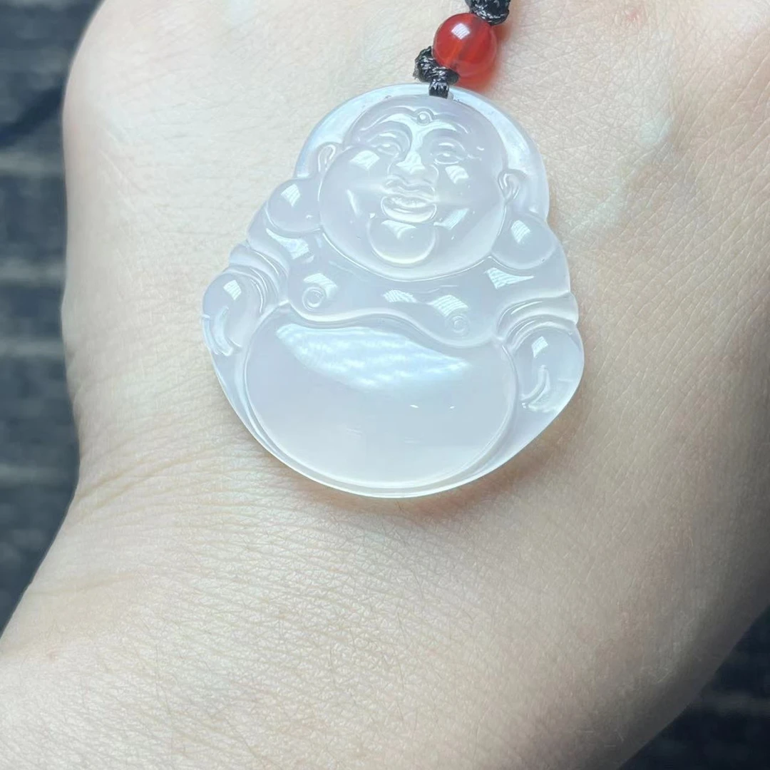 0020/天然玛瑙白冰佛公