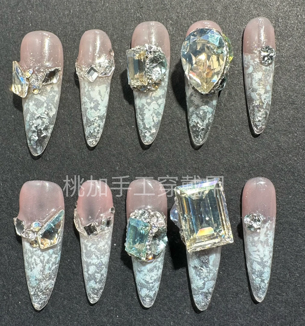 桃加纯手工穿戴甲 全华网红显白百搭夏款可改甲型码数