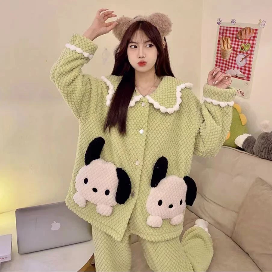 2024加绒家居服套装睡衣保暖