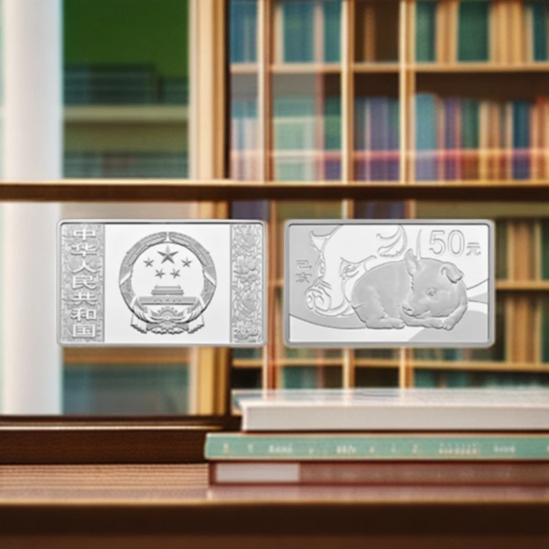 2019年猪150克方银币原盒原证金银纪念币纪念币钱币 文玩探宝