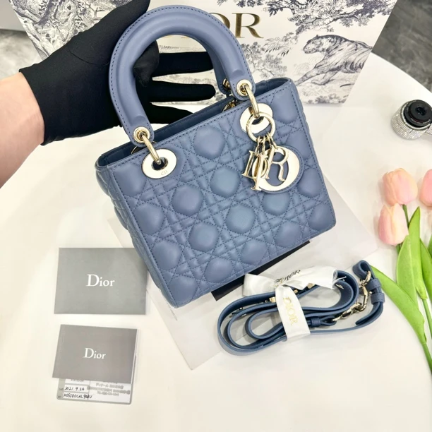 95新 DIOR/迪奥 迪奥/戴妃四格/新款丹宁蓝色/21年保卡/斜挎包