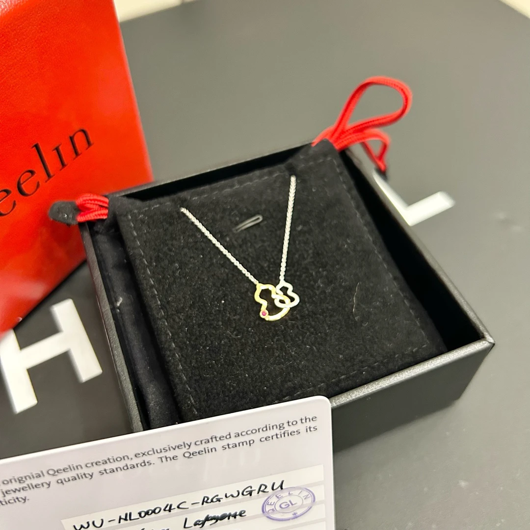 99新 KIRIN/麒麟 麒麟葫芦项链双葫芦钻石项链经典百搭