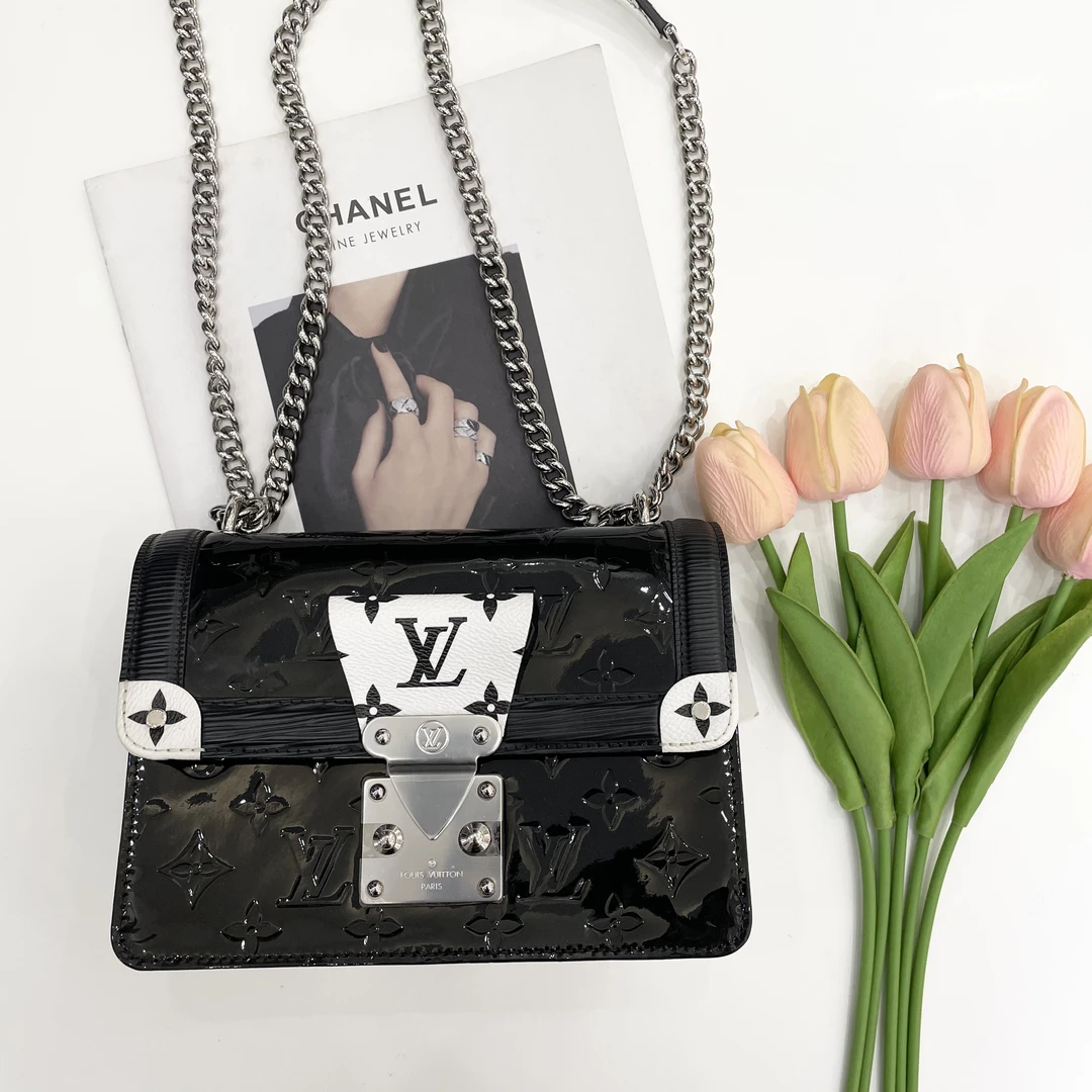 95新 LouisVuitton/路易威登 Lv/wynwood/老花黑色/单肩斜挎包/